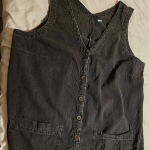 Old Navy Sleeveless Button-Down Dress - Dark Gray